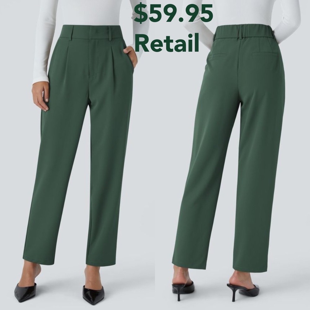 HALARA Forest Green Straight-Leg Trousers